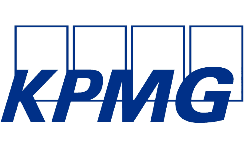 The official logo of KPMG.